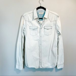 AllSaints Denim Shirt w/ Western-Style Snaps